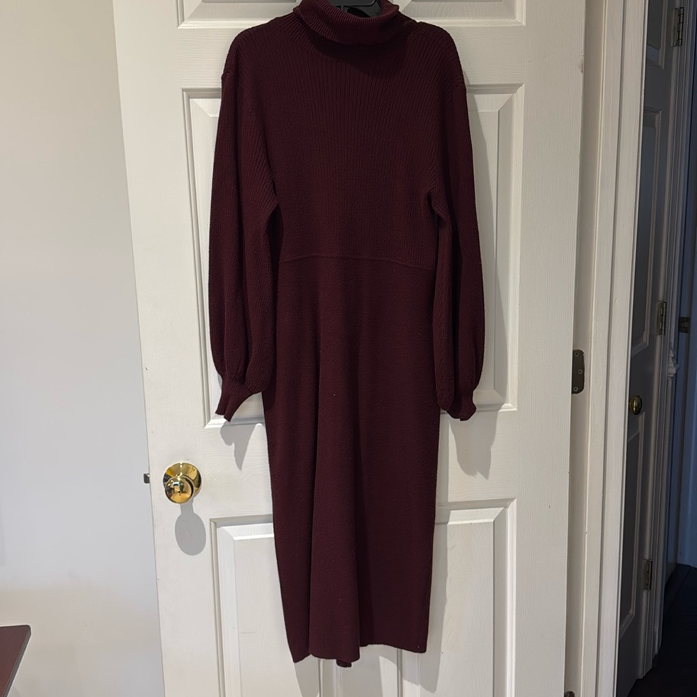 New York & Company Eva Mendez Sweater dress turtle neck balloon sleeve.